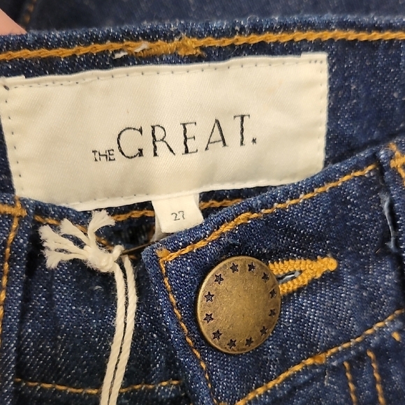 NWT THE GREAT Miner Jeans 27 Cotton Hemp Relaxed Fit - Picture 5 of 7